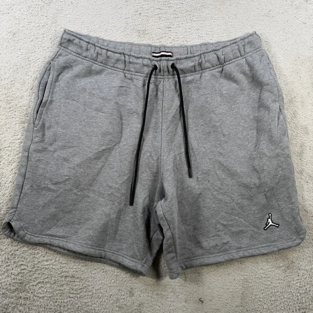 Nike Air Jordan Shorts Men XL Grey Fleece Jumpman Drawstring Sweat Gym Essential